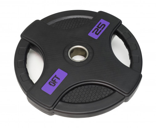 Диск олимпийский обрезиненный черный с двумя хватами 25 кг Original Fit.Tools ф50 мм
