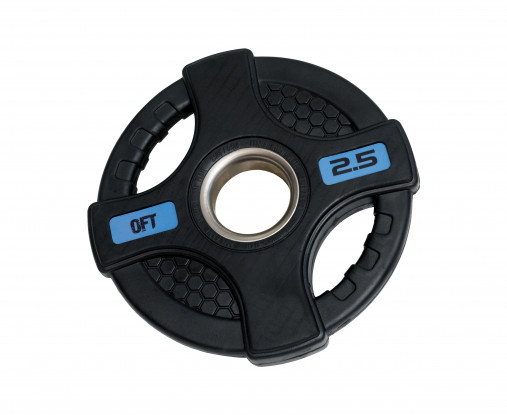 Диск олимпийский обрезиненный черный с двумя хватами 2.5 кг Original Fit.Tools ф50 мм