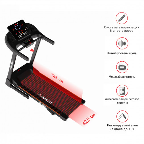 Беговая дорожка UNIXFIT ST-630R Black