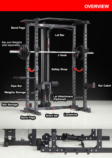 Силовая рама многофункциональная для тренировки со штангой REBEL PR78