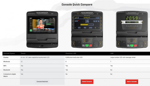 Горизонтальный велотренажер Matrix Performance. Консоль Touch