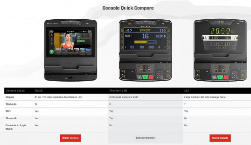 Вертикальный велотренажер Matrix Lifestyle. Консоль Premium LED