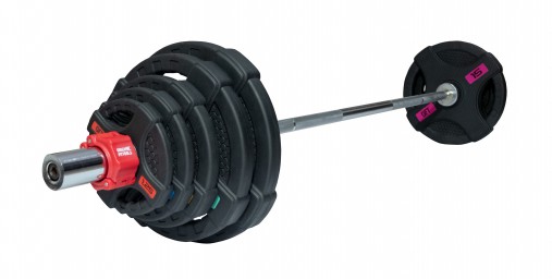 Штанга олимпийская наборная 83 кг OFT с обрезиненными черными блинами (диски 50 мм с двумя хватами, гриф 180 см)