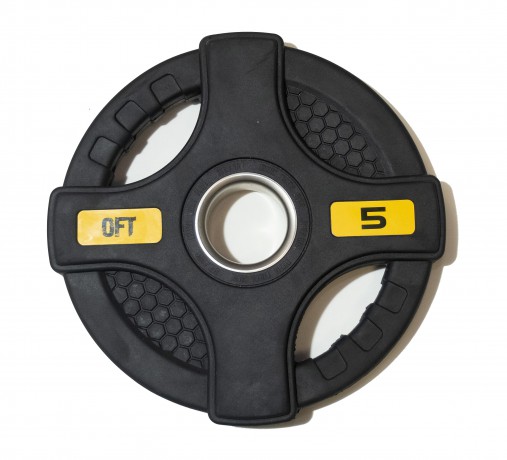 Штанга олимпийская наборная 83 кг OFT с обрезиненными черными блинами (диски 50 мм с двумя хватами, гриф 180 см)