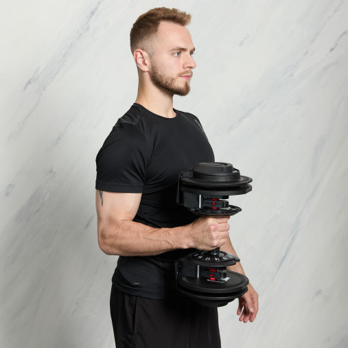 Регулируемая наборная гантель Umove 3-24 кг (диапазон 3, 6, 8, 9, 11, 13, 15, 17, 18, 19, 21 и 24 кг) арт. RUMF7070