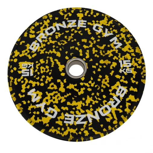 Диск бамперный BRONZE GYM камуфляж желтый 15 кг арт. BGBMC15