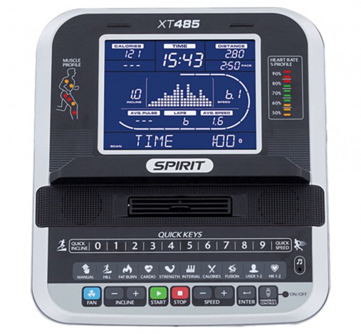 9 дюймовый LCD-дисплей с голубой подсветкой, который единовременно отображает 9 параметров тренировки